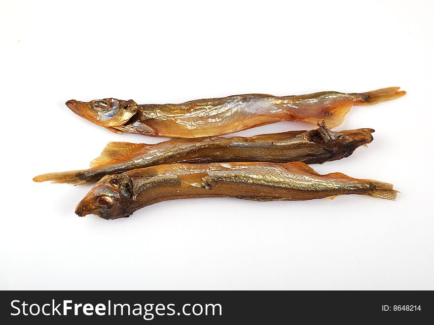 Smoked fish of golden colour, tasty meal and snack.