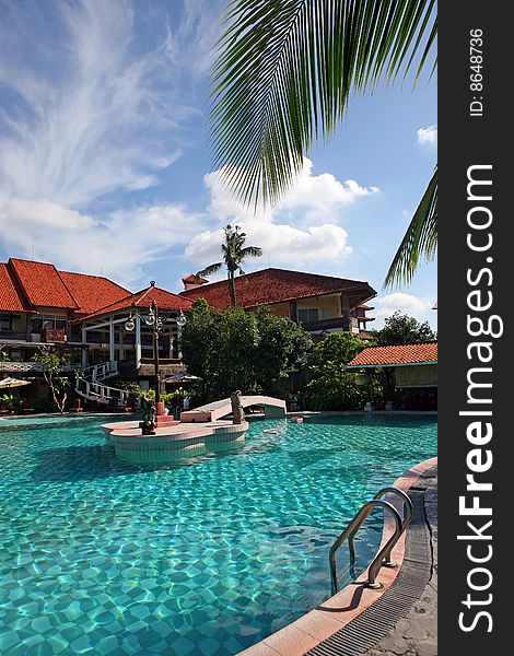 Tropical hotel on the beach.