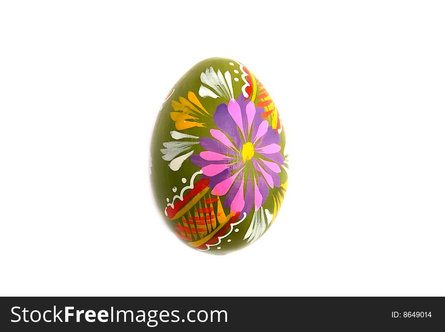 An isolated easter egg painted in Carpathian style