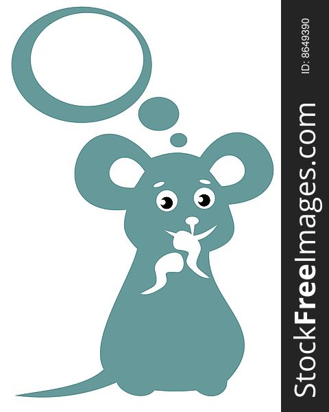 Cartoon  happy mouse isolated on a white background.