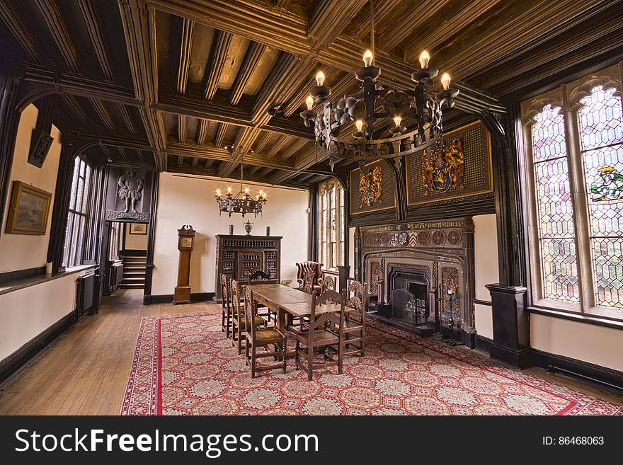 Here is an hdr photograph taken from the Parlour Room inside Samlesbury Hall. Located in Samlesbury, Lancashire, England, UK. Here is an hdr photograph taken from the Parlour Room inside Samlesbury Hall. Located in Samlesbury, Lancashire, England, UK.