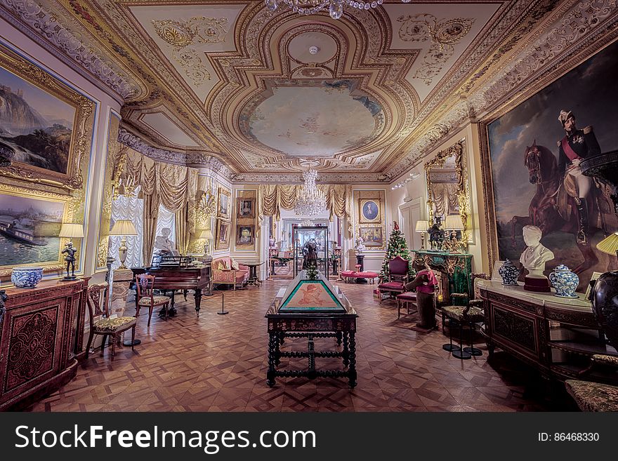 Here is an hdr photograph taken from the Great Drawing Room inside Cliffe Castle. Located in Keighley, Yorkshire, England, UK. &#x28;taken with kind permission of the administration&#x29;. Here is an hdr photograph taken from the Great Drawing Room inside Cliffe Castle. Located in Keighley, Yorkshire, England, UK. &#x28;taken with kind permission of the administration&#x29;