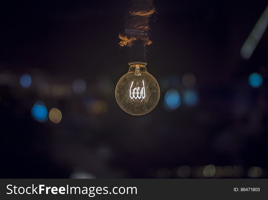 Close-up Of Illuminated Light Bulb