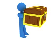 Person With Treasure Chest Stock Images