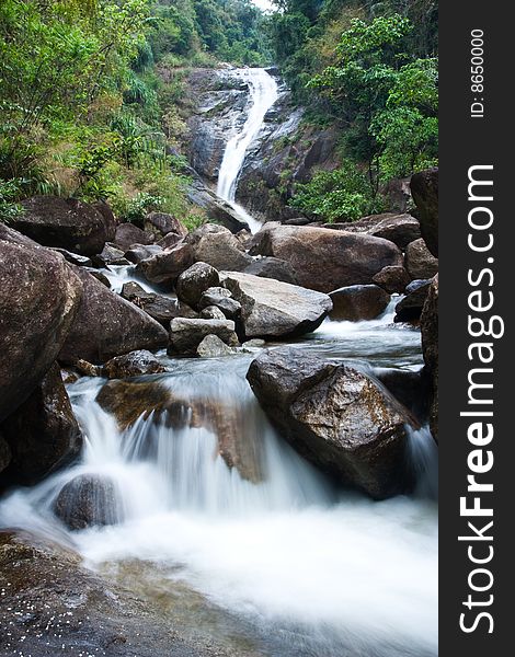 Waterfall in south of Thailand.