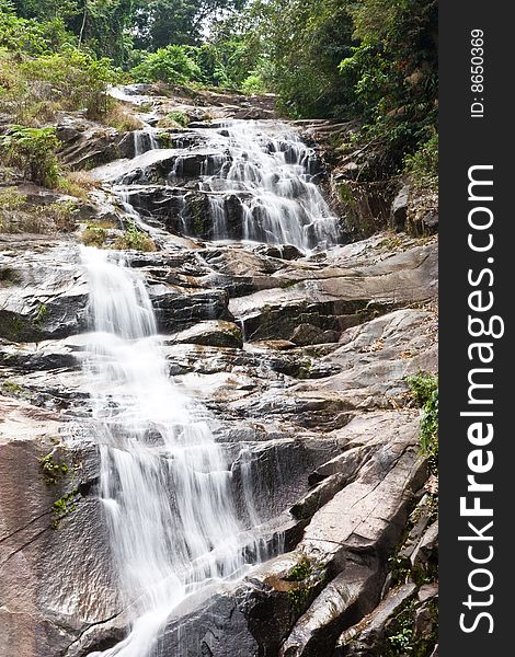 Waterfall In South Of Thailand.