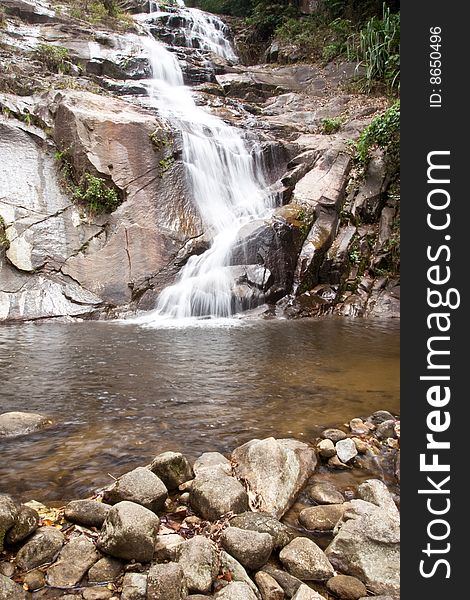 Waterfall In South Of Thailand.