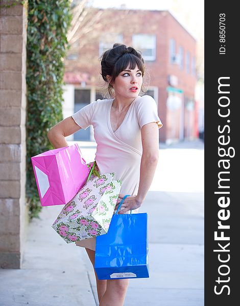 Attractive young woman Shopping