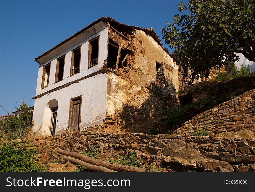 An abandoned home in the village of Sirince, Turkey