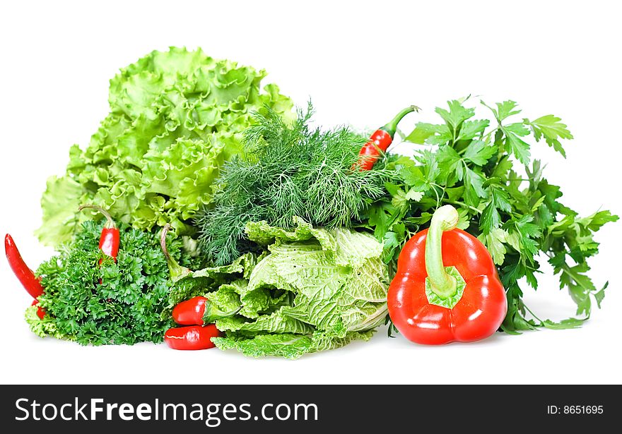 Vegetables isolated on white background