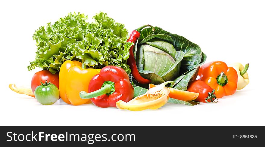 Vegetables isolated on white background