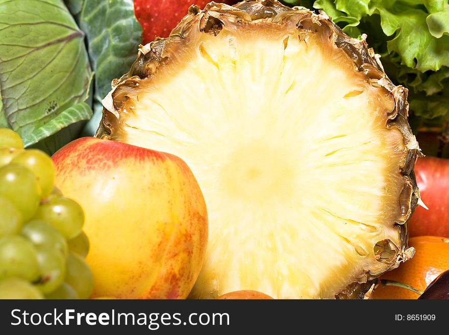 Fresh fruits close up view