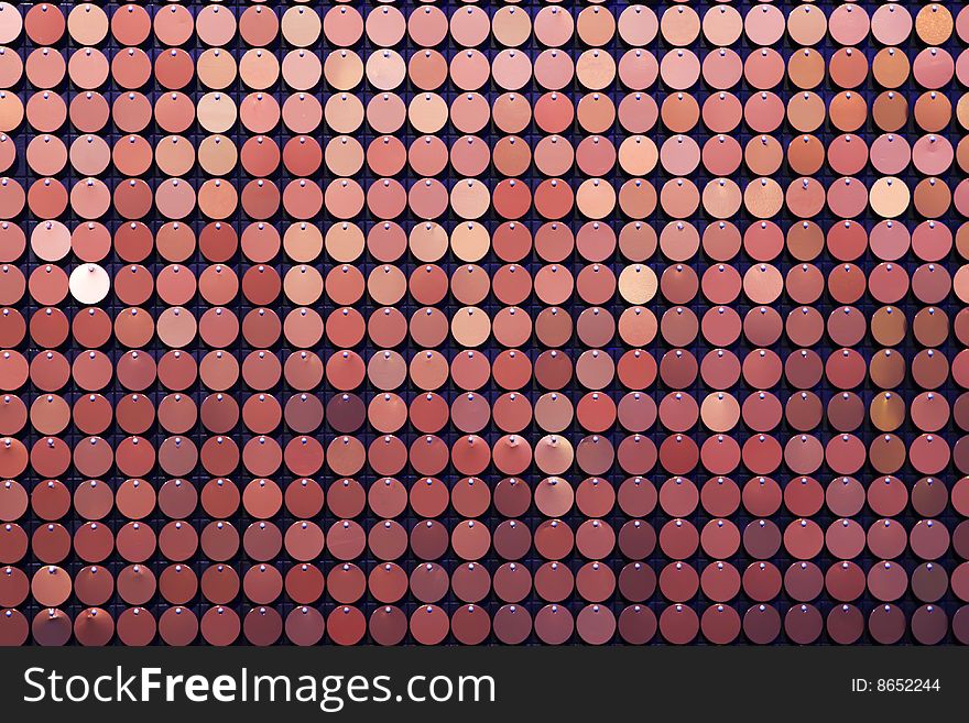 Background of red many small metall circles