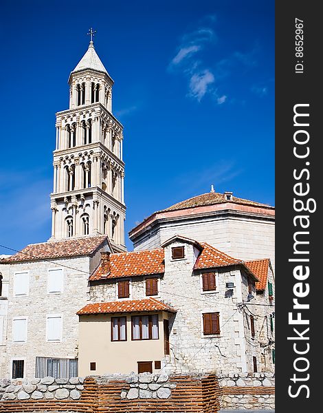 The bell tower of  The Cathedral of St. Duje in Split  is the city's main symbol