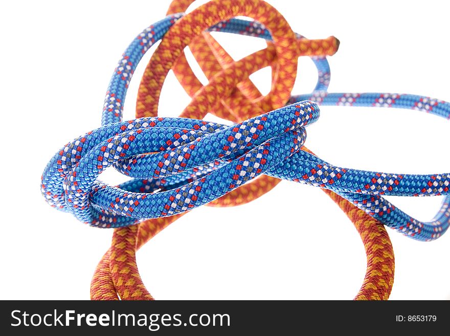 Climbing rope isolated on white