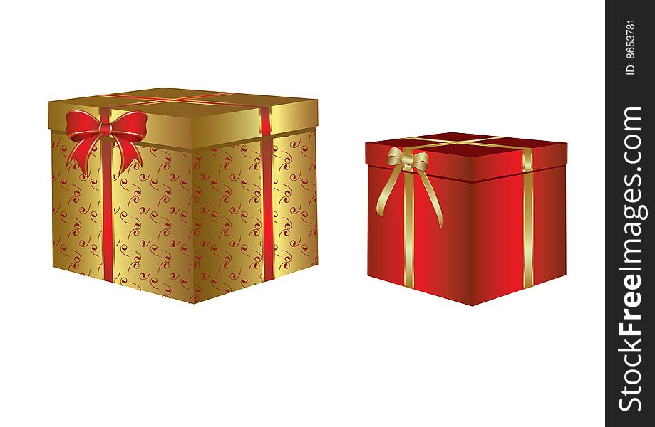 Beautiful box with a Christmas gift; background vector