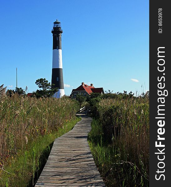 Path leading to Fire Island Lighthouse, Long Island, New York