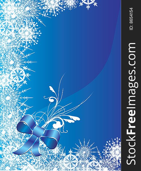 Blue snowflake, christmas background vector