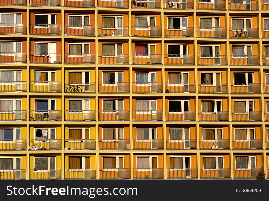 Flats with balcony in one big house. Flats with balcony in one big house.