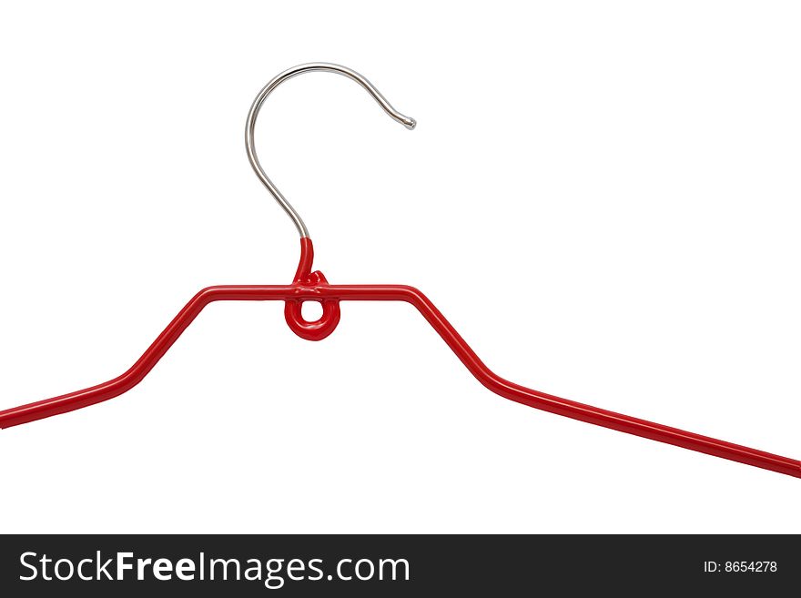 Modern red hanger on a white background