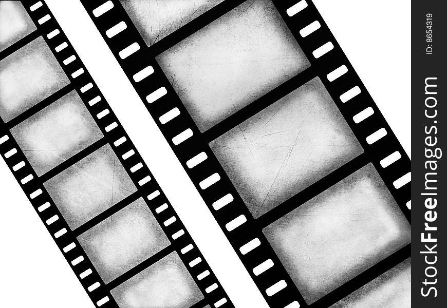 Grunge, old style filmstrip illustration in black and white. Grunge, old style filmstrip illustration in black and white.