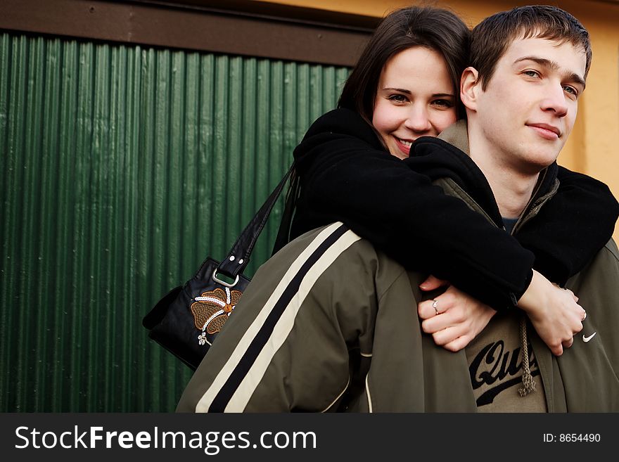 Happy young boy and girl. Happy young boy and girl