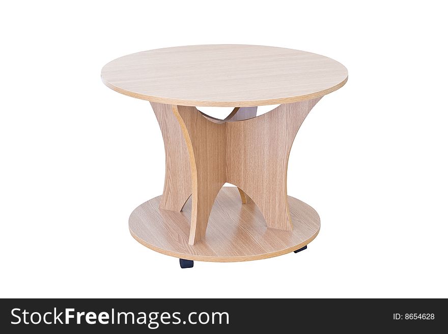 Wooden table isolated on the white background with clipping path
