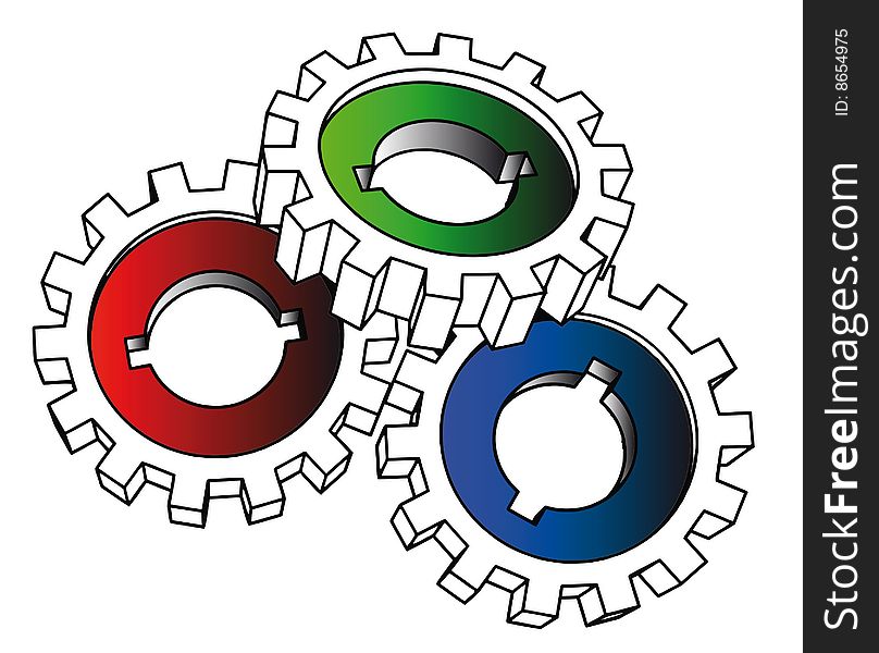Cogwheels - isolated illustration on white