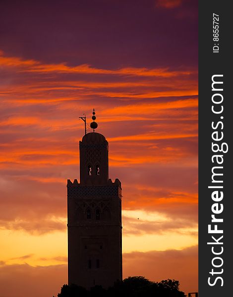 The Koutoubia mosque in Marrakesh city