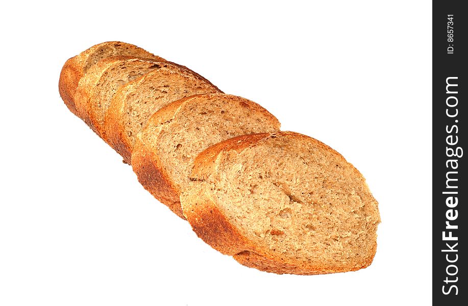 Sliced bread over white