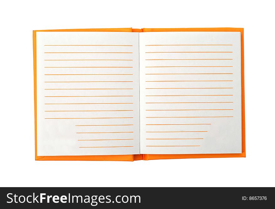 Notebook with empty pages isolated on a white background