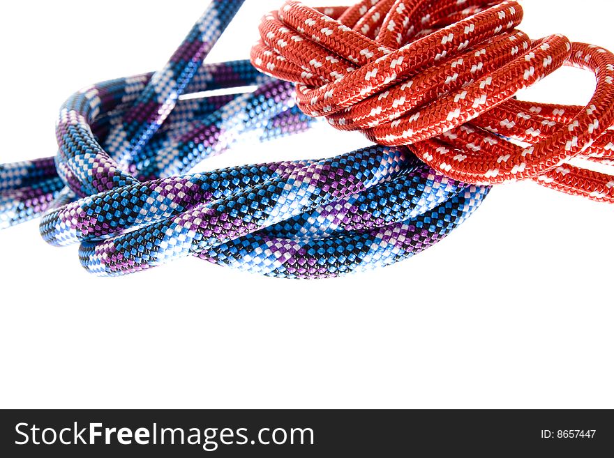 Climbing rope isolated on white