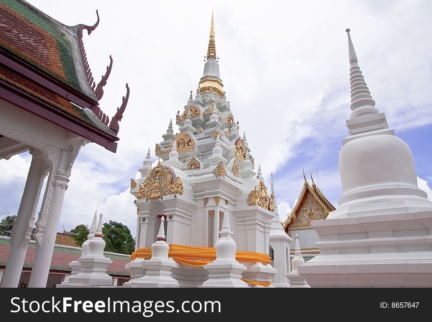 The old and famous pagoda in Suratthani province,Thailand. The old and famous pagoda in Suratthani province,Thailand