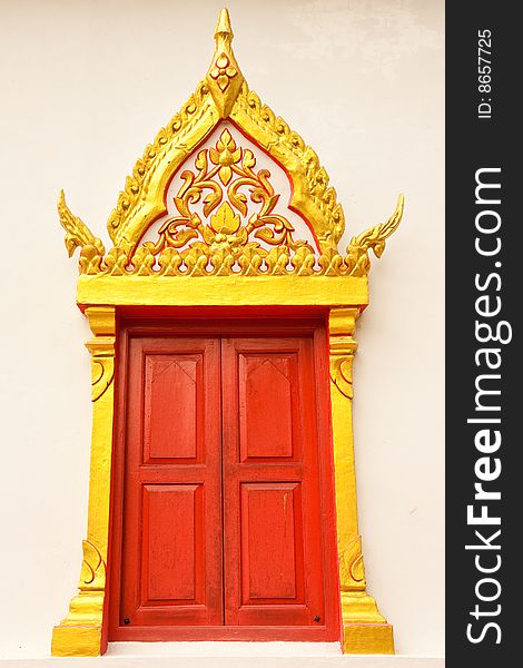 Traditional Thai style window of church. Traditional Thai style window of church