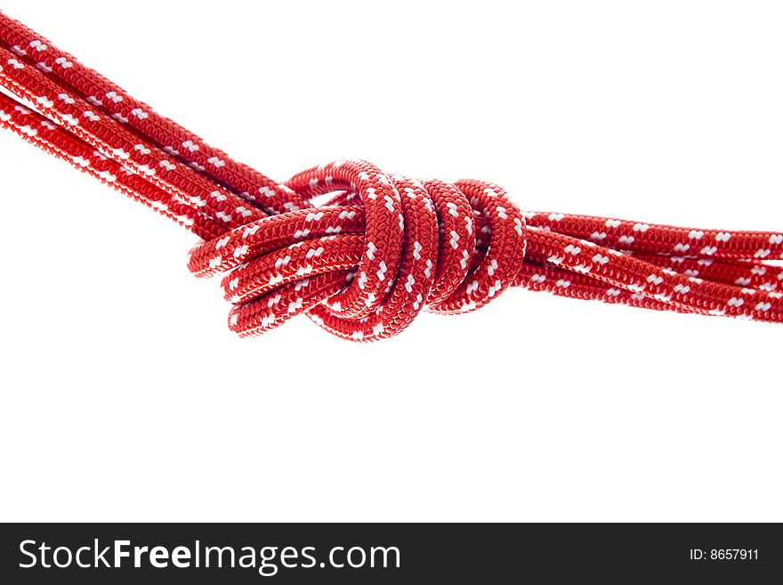 Climbing rope isolated on white