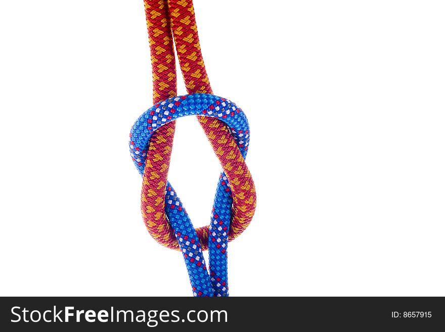 Climbing rope isolated on white