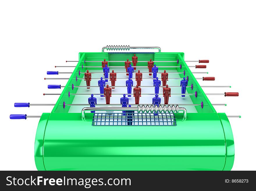 Table football. Game for two players. Isolate