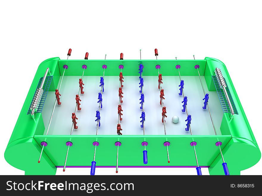 Table football. Game for two players. Isolate