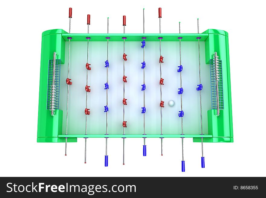 Table football. Game for two players. Isolate