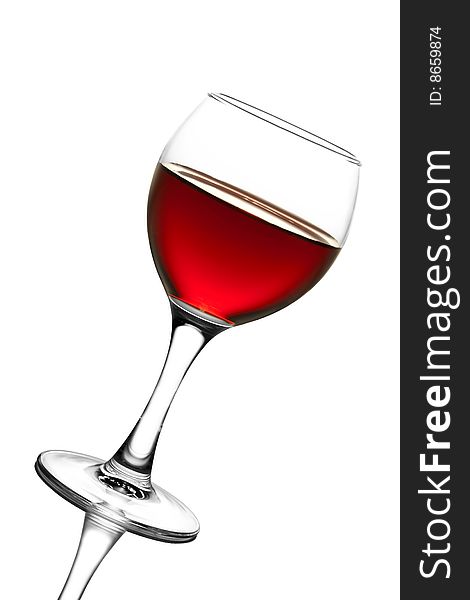 Glass of red wine isolated over white