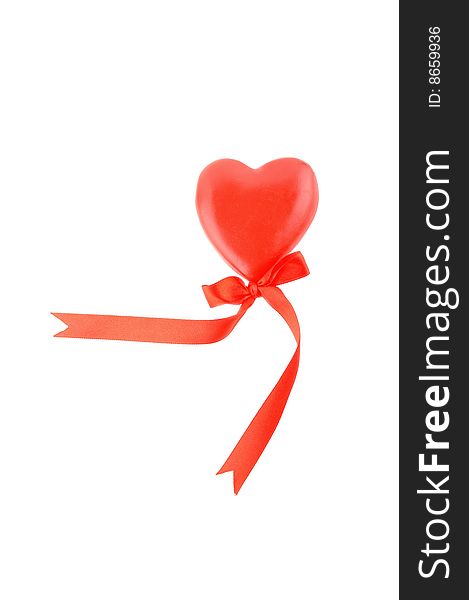 A heart with red ribbon