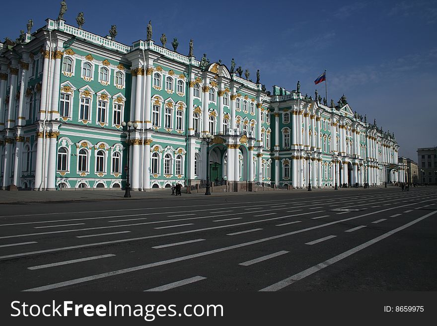 The view of Hermitage Museum (Winter Palace) in St.Petersburg, Russia