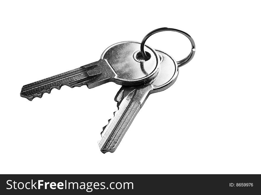Two keys isolated over white