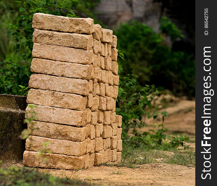 Handmade brick at bukit kapur. indonesia