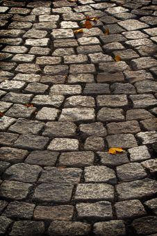 Aged Cobblestone Roadway Stock Images Aged Cobblestone Roadway Stock Images