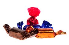 Praline In Foil Isolated Stock Image Praline In Foil Isolated Stock Image