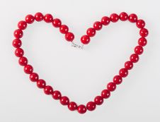 Heart From Red Mardi Gras Beads Royalty Free Stock Photo Heart From Red Mardi Gras Beads Royalty Free Stock Photo