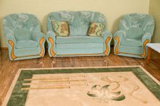 Two Armchairs And Sofa. Royalty Free Stock Image Two Armchairs And Sofa. Royalty Free Stock Image