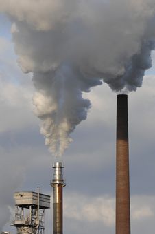 Industrial Pipe Pollutes Air Stock Image Industrial Pipe Pollutes Air Stock Image