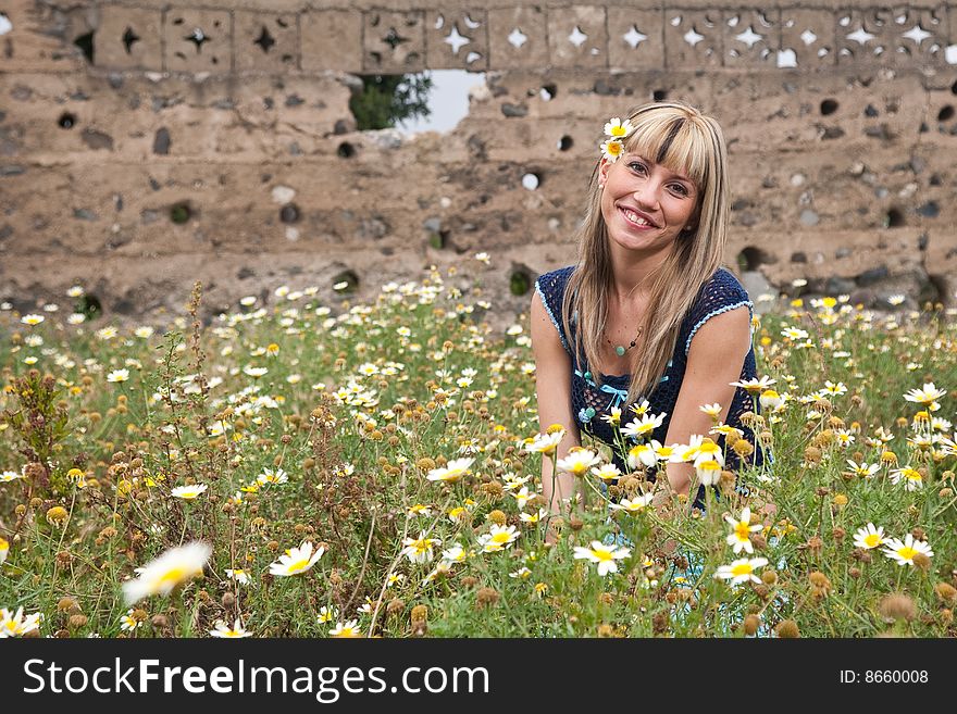 Woman And Flowers